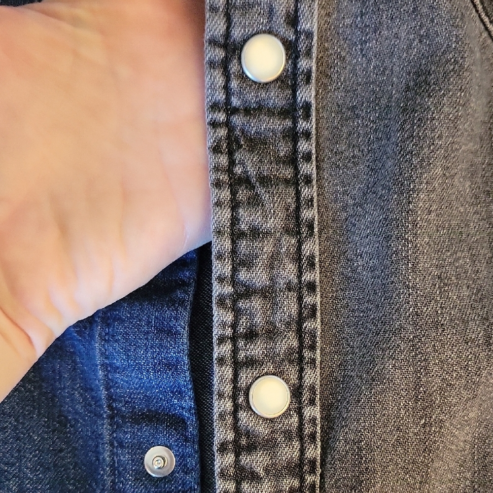 Levi's Two-Tone Denim Shirt - Blue and Black - Picture 4 of 10